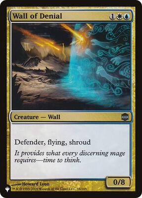 Wall of Denial card from The List Reprints
