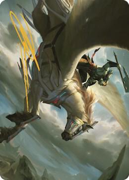 Cleaving Skyrider Art Card (Gold-Stamped Signature) card from Art Series: Dominaria United