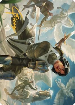 Resolute Reinforcements Art Card (Gold-Stamped Signature) card from Art Series: Dominaria United