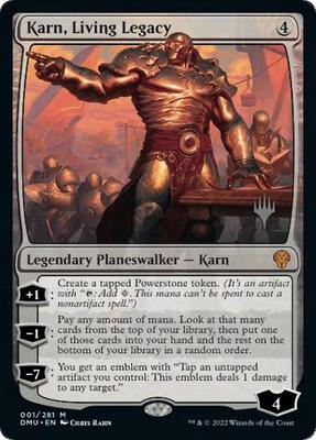 Karn, Living Legacy card from Promo Pack: Dominaria United