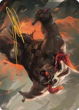 Furious Bellow Art Card (Gold-Stamped Signature) card from Art Series: Dominaria United