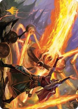 Ghitu Amplifier Art Card (Gold-Stamped Signature) card from Art Series: Dominaria United