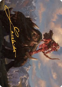 Meria's Outrider Art Card (Gold-Stamped Signature) card from Art Series: Dominaria United