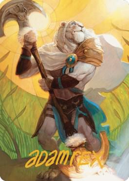 Ajani, Sleeper Agent Art Card (Gold-Stamped Signature) card from Art Series: Dominaria United
