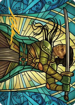 Shanna, Purifying Blade Art Card (77/81) (Gold-Stamped Signature) card from Art Series: Dominaria United