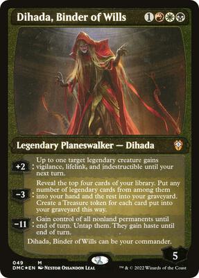 Dihada, Binder of Wills (Display Commander) - Thick Stock card from Commander: Dominaria United