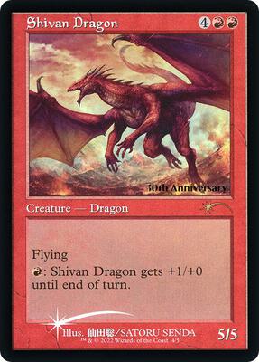 Shivan Dragon (Retro Frame) card from 30th Anniversary Promos
