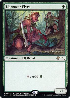 Llanowar Elves card from 30th Anniversary Promos