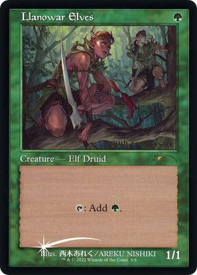 Llanowar Elves (Retro Frame) card from 30th Anniversary Promos