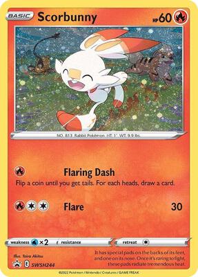 Scorbunny - SWSH244 (Cosmos Holo) card from SWSH: Sword & Shield Promo Cards