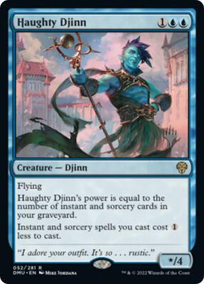 Haughty Djinn card from Promo Pack: Dominaria United