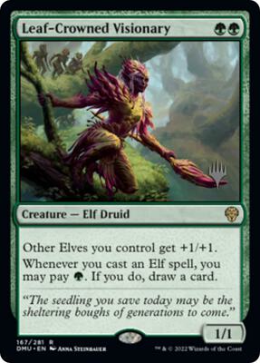Leaf-Crowned Visionary card from Promo Pack: Dominaria United