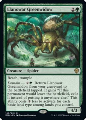 Llanowar Greenwidow card from Promo Pack: Dominaria United