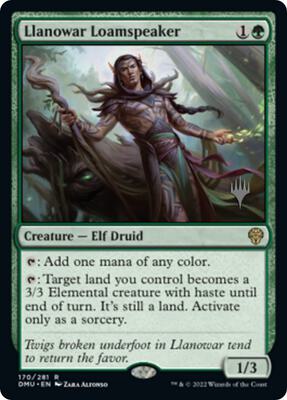 Llanowar Loamspeaker card from Promo Pack: Dominaria United