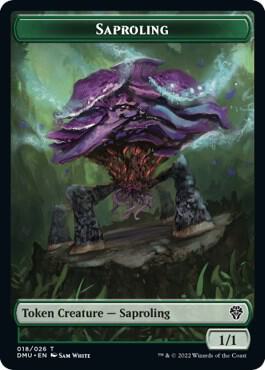 Saproling // Knight Double-Sided Token card from Dominaria United