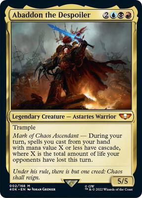 Abaddon the Despoiler (Surge Foil) card from Universes Beyond: Warhammer 40,000