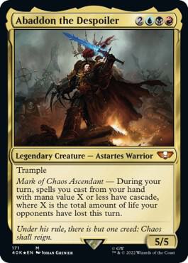 Abaddon the Despoiler card from Universes Beyond: Warhammer 40,000