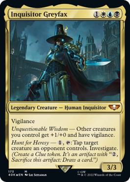 Inquisitor Greyfax card from Universes Beyond: Warhammer 40,000