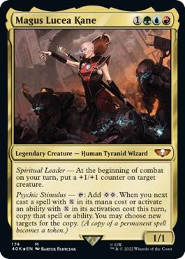 Magus Lucea Kane card from Universes Beyond: Warhammer 40,000