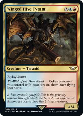 Winged Hive Tyrant card from Universes Beyond: Warhammer 40,000