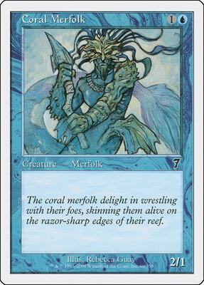 Coral Merfolk card from 7th Edition