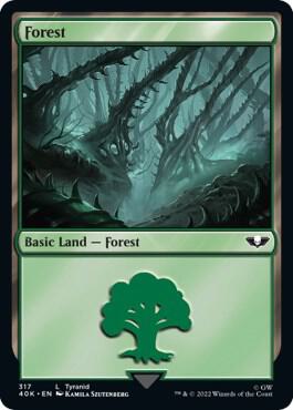 Forest (317) (Surge Foil) card from Universes Beyond: Warhammer 40,000