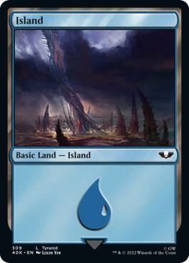 Island (309) (Surge Foil) card from Universes Beyond: Warhammer 40,000