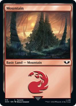 Mountain (315) card from Universes Beyond: Warhammer 40,000