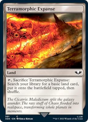 Terramorphic Expanse (Surge Foil) card from Universes Beyond: Warhammer 40,000