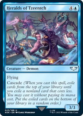 Heralds of Tzeentch card from Universes Beyond: Warhammer 40,000