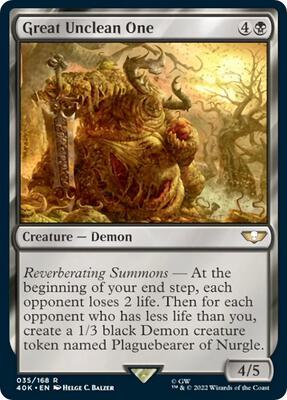 Great Unclean One card from Universes Beyond: Warhammer 40,000