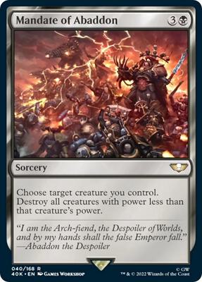 Mandate of Abaddon card from Universes Beyond: Warhammer 40,000