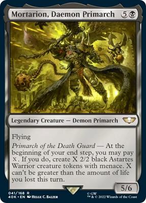 Mortarion, Daemon Primarch card from Universes Beyond: Warhammer 40,000