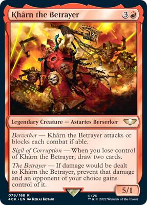 Kharn the Betrayer (Surge Foil) card from Universes Beyond: Warhammer 40,000