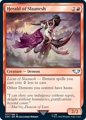 Herald of Slaanesh (Surge Foil) card from Universes Beyond: Warhammer 40,000