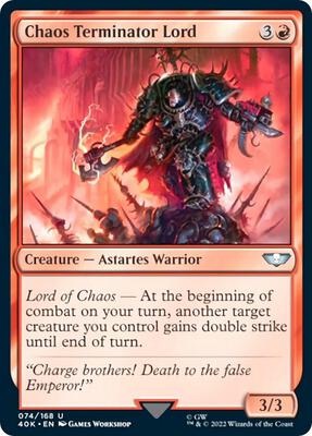 Chaos Terminator Lord (Surge Foil) card from Universes Beyond: Warhammer 40,000