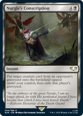 Nurgle's Conscription (Surge Foil) card from Universes Beyond: Warhammer 40,000