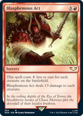 Blasphemous Act (Surge Foil) card from Universes Beyond: Warhammer 40,000