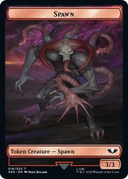 Spawn // Blue Horror Double-Sided Token card from Universes Beyond: Warhammer 40,000