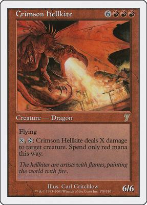 Crimson Hellkite card from 7th Edition