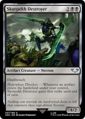 Skorpekh Destroyer card from Universes Beyond: Warhammer 40,000