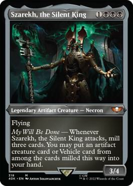 Szarekh, the Silent King (Display Commander) (Foil Etched) - Thick Stock card from Universes Beyond: Warhammer 40,000