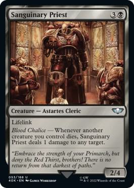 Sanguinary Priest card from Universes Beyond: Warhammer 40,000