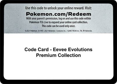 Code Card - Eevee Evolutions Premium Collection card from Miscellaneous Cards & Products