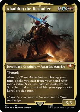 Abaddon the Despoiler (Display Commander) (Surge Foil) - Thick Stock card from Universes Beyond: Warhammer 40,000