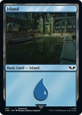 Island (307) (Surge Foil) card from Universes Beyond: Warhammer 40,000