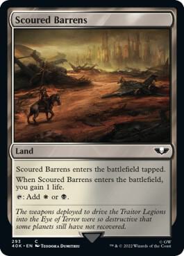Scoured Barrens card from Universes Beyond: Warhammer 40,000