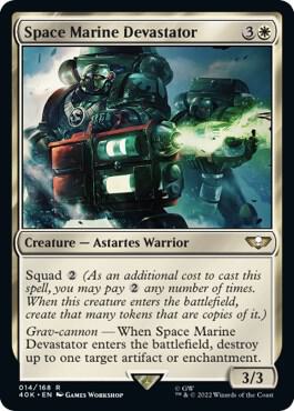 Space Marine Devastator card from Universes Beyond: Warhammer 40,000