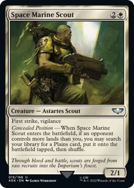 Space Marine Scout card from Universes Beyond: Warhammer 40,000