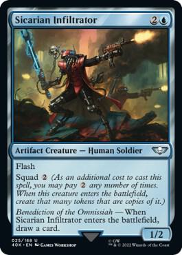 Sicarian Infiltrator card from Universes Beyond: Warhammer 40,000